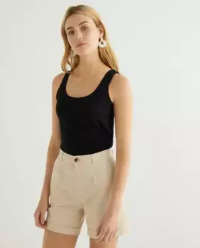 Женская футболка на бретелях с круглым вырезом Guitare, черный