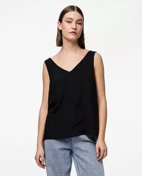 Женская футболка на широких бретелях Pieces, черный