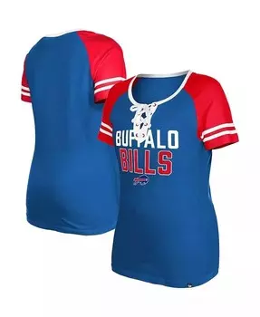 Женская футболка на шнуровке Royal Buffalo Bills реглан New Era, синий