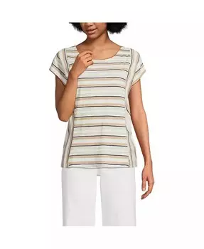 Женская футболка на танкетке Slub Lands' End, бежевый