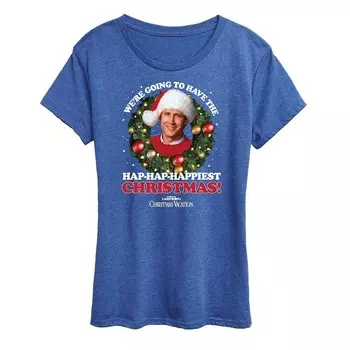 Женская футболка National Lampoon's Christmas Vacation с рисунком «Самое счастливое Рождество» Licensed Character, синий