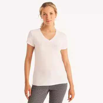 Женская футболка Nautica с V-образным вырезом, цвет bright white