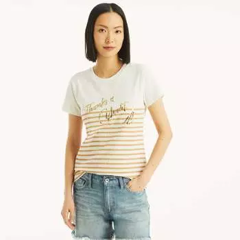 Женская футболка Nautica Sequin Thanks A Yacht Graphic, красный