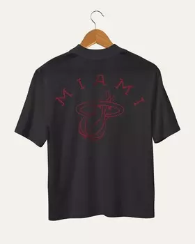 Женская футболка NBA Miami Heat с воротником-стойкой Junk Food Clothing, цвет True Black