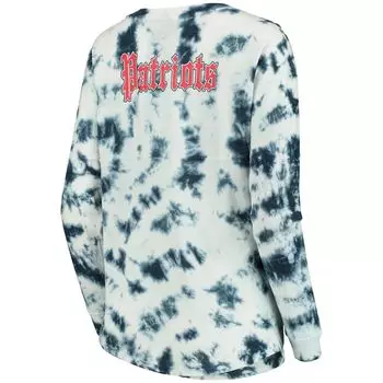 Женская футболка New Era Navy New England Patriots с длинными рукавами и принтом тай-дай New Era