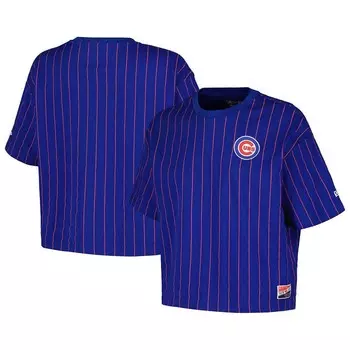 Женская футболка New Era Royal Chicago Cubs в тонкую полоску свободного кроя, цвет Cub Blue