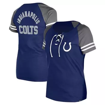 Женская футболка New Era Royal Indianapolis Colts на шнуровке реглан, цвет Clt Blue