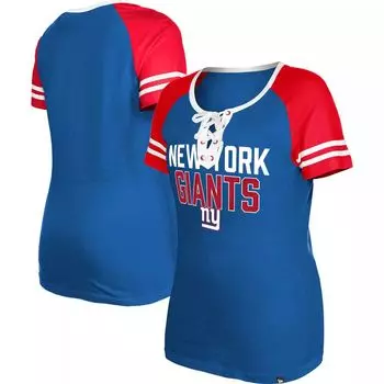 Женская футболка New Era Royal New York Giants реглан на шнуровке New Era
