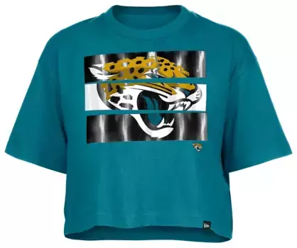 Женская футболка New Era с вставками Jacksonville Jaguars бирюзового цвета