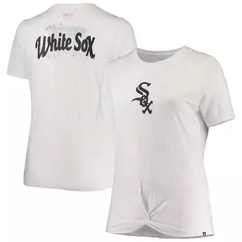 Женская футболка New Era White Chicago White Sox размера плюс 2 с узлом спереди New Era