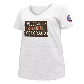 Женская футболка New Era White Colorado Rockies 2022 City Connect большого размера с v-образным вырезом New Era