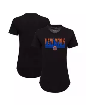 Женская футболка New York Knicks Phoebe Super Soft Tri-Blend Sportiqe, черный