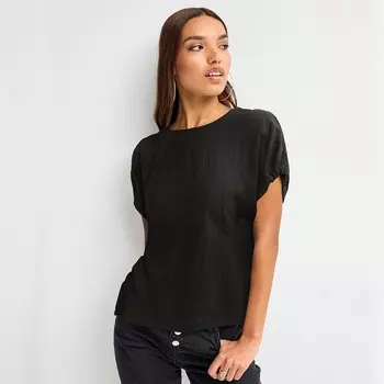 Женская футболка NEXT Crinkle Box, черный
