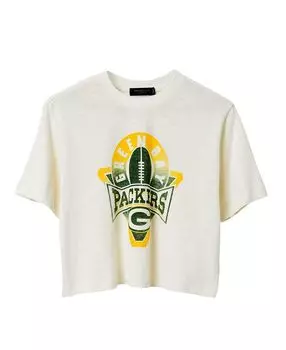 Женская футболка NFL Green Bay Packers с воротником-стойкой Junk Food Clothing, белый