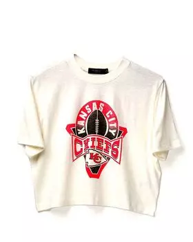 Женская футболка NFL Kansas City Chiefs с воротником-стойкой Junk Food Clothing, белый