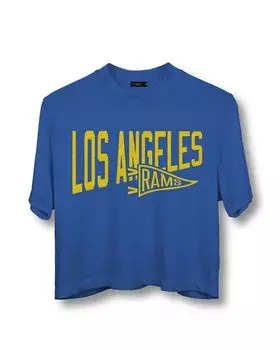 Женская футболка NFL Los Angeles Rams Dual Threat Mock Neck Crop Junk Food Clothing, синий