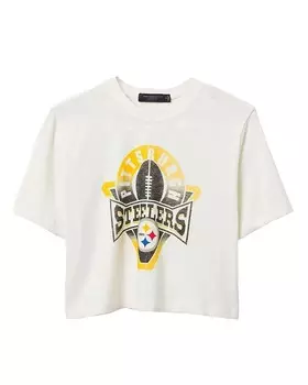 Женская футболка NFL Pittsburgh Steelers с воротником-стойкой Junk Food Clothing, белый