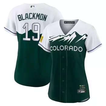 Женская футболка Nike Charlie Blackmon White/Forest Green Colorado Rockies City Connect Replica Player Nike
