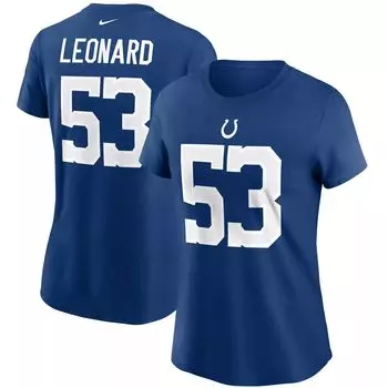Женская футболка Nike Darius Leonard Royal Indianapolis Colts с именем и номером Nike
