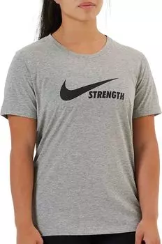 Женская футболка Nike Dri-FIT Strength, черный/серый
