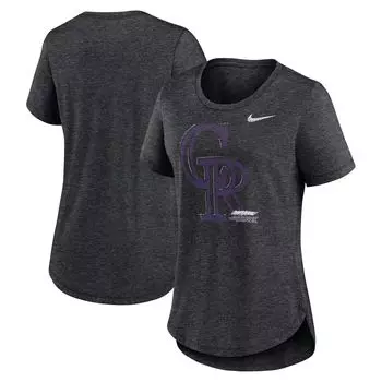 Женская футболка Nike Heather Black Colorado Rockies Touch Tri-Blend Nike