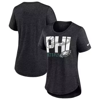 Женская футболка Nike Heather Black Philadelphia Eagles Local Fashion Tri-Blend Nike