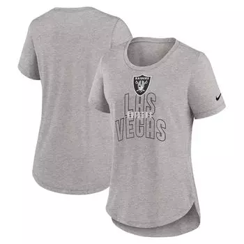 Женская футболка Nike Heather Grey Las Vegas Raiders Fashion Tri-Blend Nike