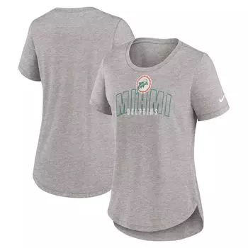 Женская футболка Nike Heather Grey Miami Dolphins Fashion Tri-Blend Nike