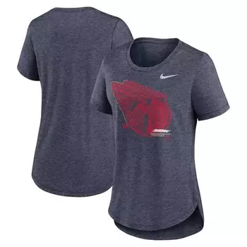 Женская футболка Nike Heather Navy Cleveland Guardians Touch Tri-Blend Nike