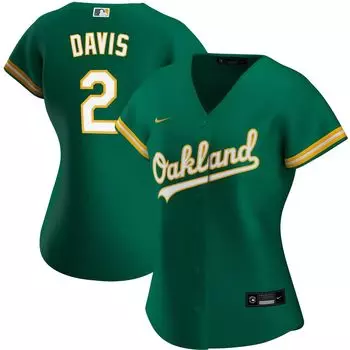 Женская футболка Nike Khris Davis Green Oakland Athletics Alternate Replica Player Nike