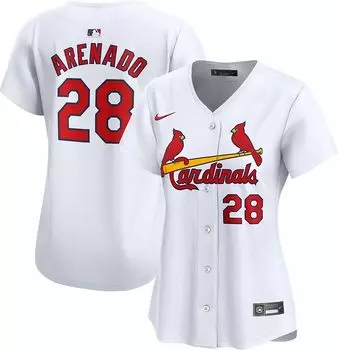 Женская футболка Nike St. Louis Cardinals Nolan Arenado #28 White Home Limited Vapor