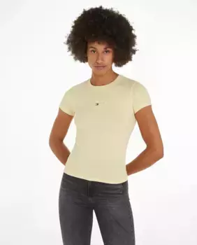 Женская футболка облегающего кроя с короткими рукавами Tommy Jeans, желтый