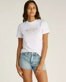 Женская футболка облегающего кроя с короткими рукавами Calvin Klein Jeans, белый