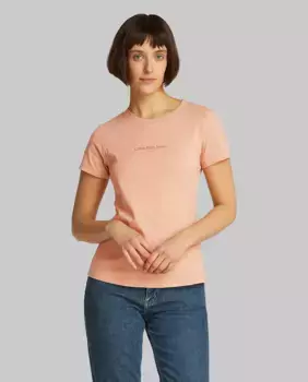 Женская футболка облегающего кроя с короткими рукавами Calvin Klein Jeans, коричневый