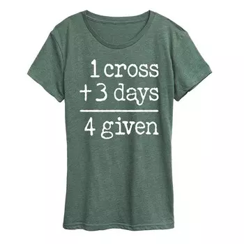 Женская футболка One Cross Three Days с графическим рисунком Licensed Character, цвет Heather Green