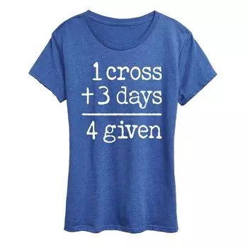Женская футболка One Cross Three Days с графическим рисунком Licensed Character, цвет Heather Royal Blue