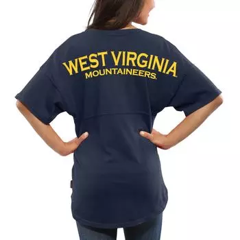 Женская футболка оверсайз из джерси West Virginia Mountaineers Spirit темно-синего цвета