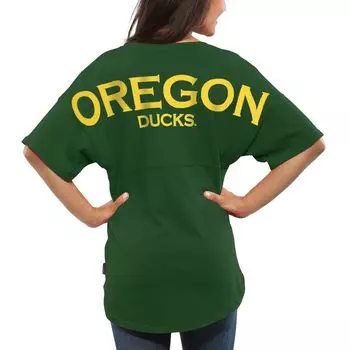 Женская футболка оверсайз из джерси зеленого цвета Oregon Ducks Spirit