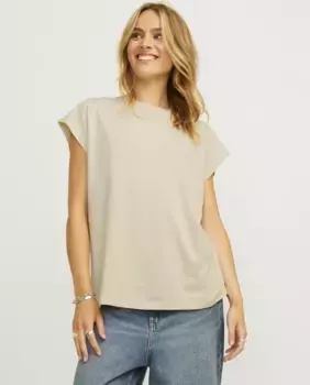 Женская футболка оверсайз с короткими рукавами Jack & Jones, бежевый