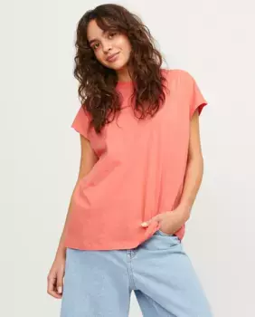Женская футболка оверсайз с короткими рукавами Jack & Jones, коралловый