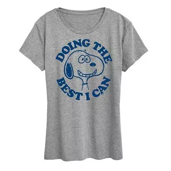 Женская футболка Peanuts Snoopy Doing The Best I Can с рисунком Licensed Character, цвет Heather Gray
