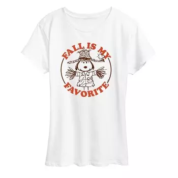 Женская футболка Peanuts Snoopy & Woodstock Fall — My Favorite с рисунком Licensed Character, белый