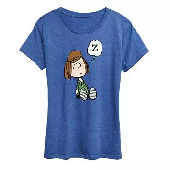 Женская футболка Peppermint Patty Doze с рисунком Peanuts Peppermint Licensed Character, цвет Heather Royal Blue