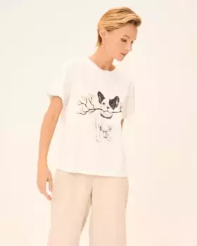 Женская футболка Perle с короткими рукавами и принтом спереди Dolores Promesas, белый