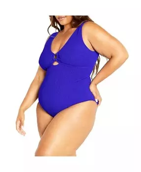 Женская футболка Persia с вырезами, 1 шт CITY CHIC, синий