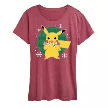 Женская футболка Pokemon "Официальный дегустатор печенья" Licensed Character, красный