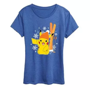 Женская футболка pokemon pika skii Licensed Character, синий