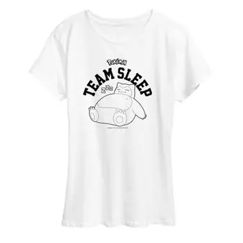 Женская футболка Pokemon с принтом Snorlax Team Sleep Licensed Character, белый