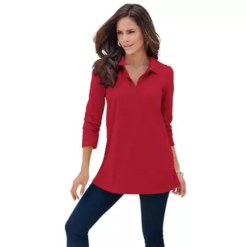 Женская футболка-поло с длинными рукавами больших размеров Roaman Ultimate Roaman's, цвет Classic Red