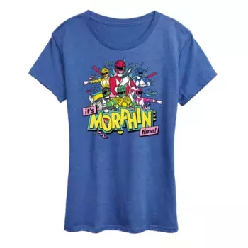 Женская футболка Power Rangers с принтом "Время морфинга" Licensed Character, синий